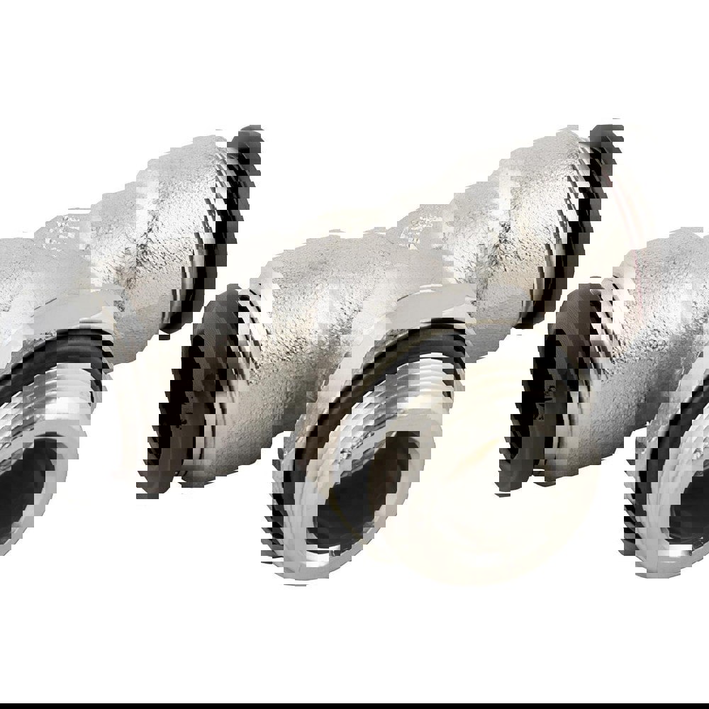 Push-To-Connect Tube to Metric Thread Tube Fitting: Swivel Branch Tee, M5 Thread